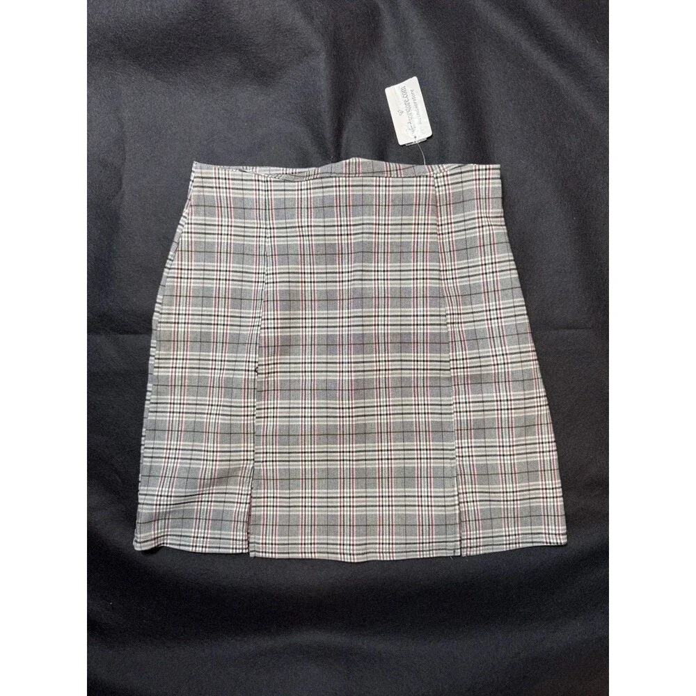 Lot of 3 New With Tags Windsor Womens Large Mini Skirt Business Plaid Faux Suede